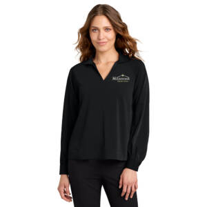 Milestone Mercer Mettle Women’s Long Sleeve Buttery Soft Popover Blouse – Black