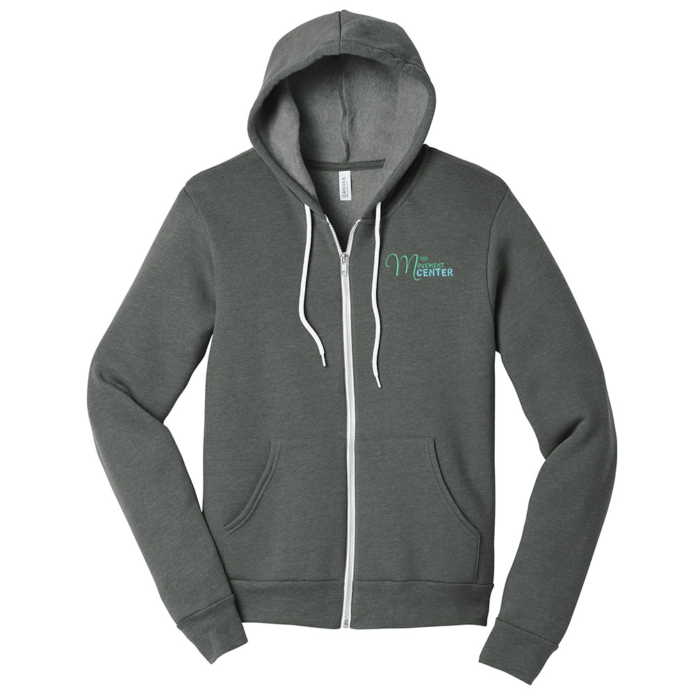 Mini Movement BELLA CANVAS Unisex Sponge Fleece Full Zip Hoodie - DeepHeather