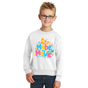 Mini Movement  Youth Crewneck Sweatshirt – White