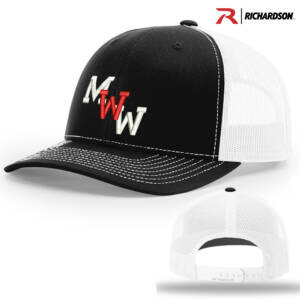 Maq Women Wrestling Richardson Pro Crown Mesh Back Adjustable back cap Split-Black/White
