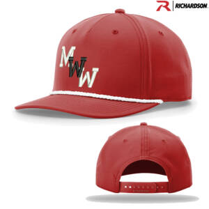 Maq Women Wrestling Richardson FIVE PANEL Classic Rope Cap-Red/White