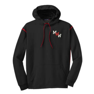 Maq Women Wrestling Sport-Tek Tech Fleece Hooded Sweatshirt-Black/red