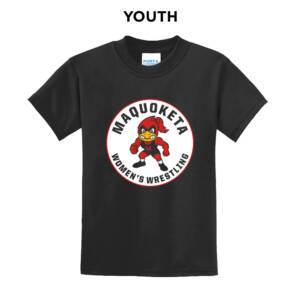 Maq Women Wrestling Youth Short Sleeve T Shirt -Black