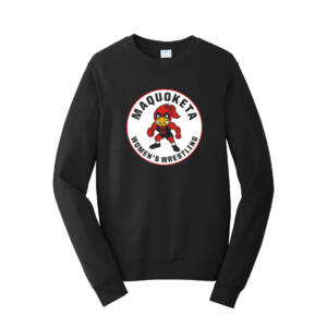 Maq Women Wrestling Unisex Fan Favorite Fleece Crewneck Sweatshirt-Black