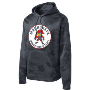 Maq Women Wrestling Sport Tek Sport Wick CamoHex Fleece Hooded Pullover – Dark Smoke Grey