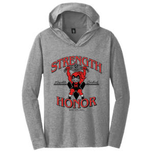Maq Women Wrestling District Made Mens Perfect Tri Long Sleeve Hoodie-Grey Frost