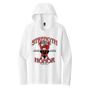 Maq Women Wrestling District Made Mens Perfect Tri Long Sleeve Hoodie-White