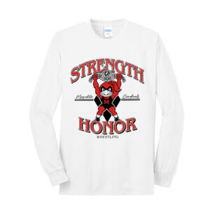 Maq Women Wrestling Unisex Long Sleeve Core Blend T Shirt – White