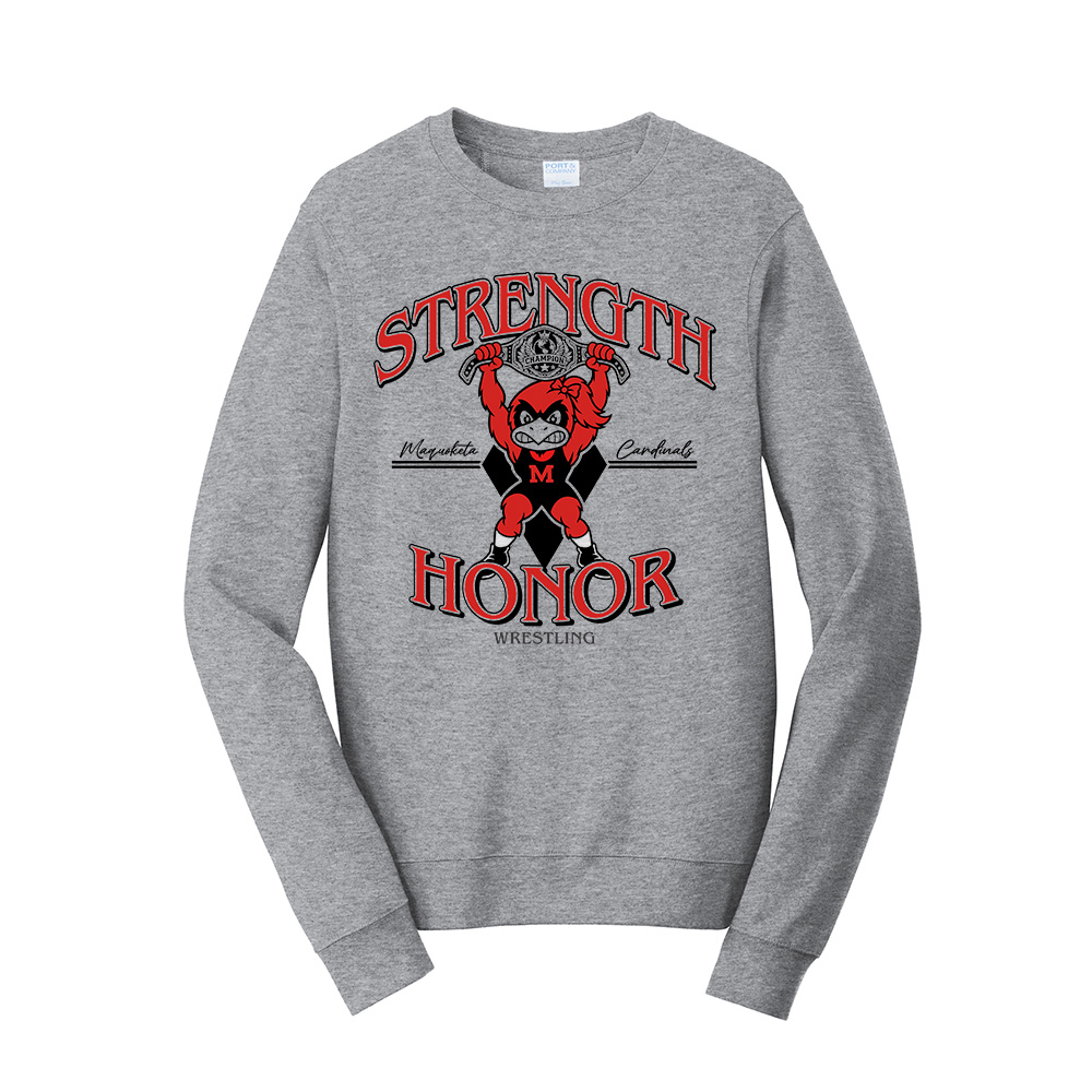 Maq Women Wrestling Unisex Fan Favorite Crew Sweatshirt - AthleticHeather
