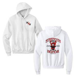 Maq Women Wrestling CHAMPION Powerblend Pullover Hoodie Unisex-White
