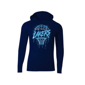Lakers BB Adult Cooling performance long sleeve hooded Tee – NAVY