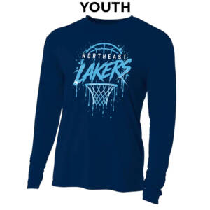 Lakers BB Youth Cooling Performance long sleeve Crew Tee – Navy