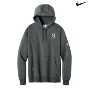NCC Nike Club Fleece Sleeve Swoosh Pullover Hoodie-Charcoal Heather
