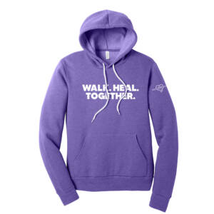 Nestle Purple Leash Project Bella Canvas Unisex Sponge Fleece Hooded Pullover Sweatshirt-Heather Team Purple