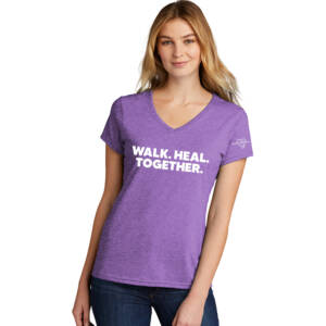 Nestle Purple Leash Project  Ladies Tri-Blend V-Neck Tee-Team Purple Heather