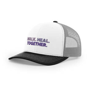 Nestle Purple Leash Project Richardson Pro Crown Mesh Back Adjustable back cap Tri Color-White/Alumninum Black