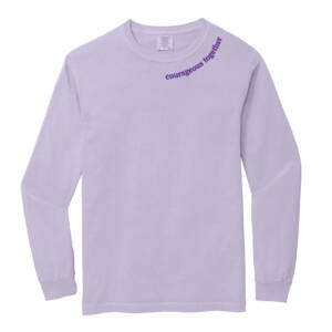 Nestle Purple Leash Project Comfort Colors Heavyweight Ring Spun Long Sleeve Tee Unisex-Orchid (embroidery)
