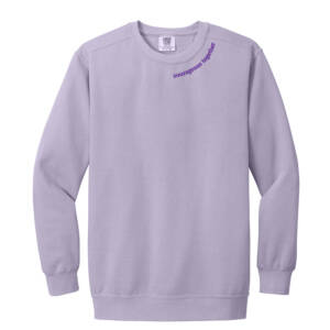 Nestle Purple Leash Project Unisex Comfort Colors Garment-Dyed Fleece Crew-Orchid (embroidery)