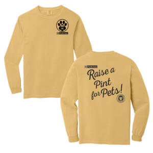 Nestle Raise a Pint for Pets Comfort Colors Unisex Heavyweight Ring Spun Long Sleeve Tee – Mustard