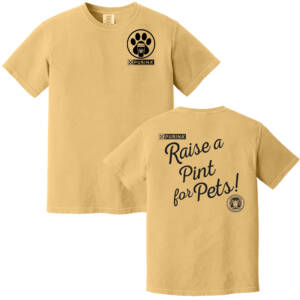 Nestle Raise a Pint for Pets Comfort Unisex Colors Pigment Dyed Short Sleeve Shirt – Mustard
