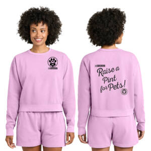 Nestle Raise a Pint for Pets Comfort Colors Women’s Mid Length Crewneck Sweatshirt – RoseQuartz