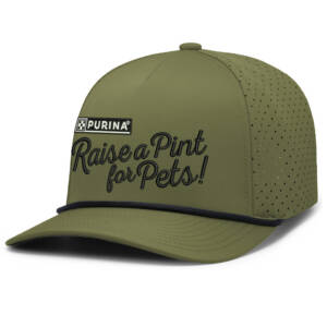 Nestle Raise a Pint for Pets Pacific Weekender Perforated Snapback Rope Cap – MossBlack