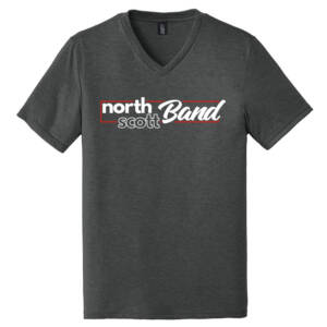 NS Band District Made Mens Perfect Tri V-Neck Tee-Black Frost