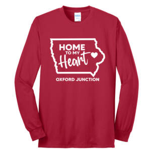 Oxford Junction Unisex Long Sleeve Tee-Red