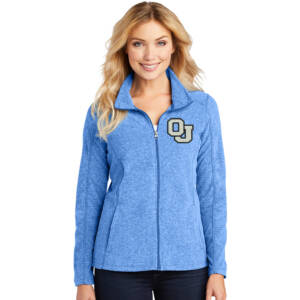 Oxford Junction Port Authority Ladies Heather Microfleece Full-Zip Jacket-Light Royal Heather