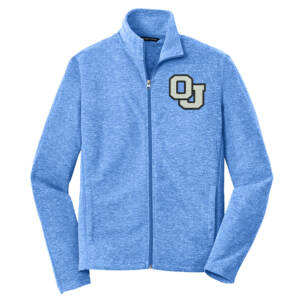 Oxford Junction Port Authority MENS Heather Microfleece Full-Zip Jacket-Light Royal