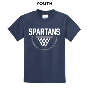 PV Girls Basketball Youth Short Sleeve T Shirt – Navy
