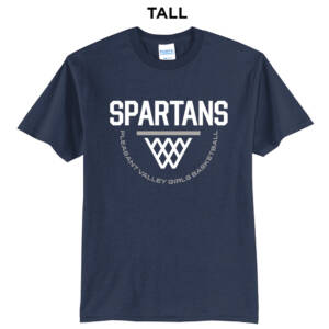 PV Girls Basketball  Tall Core Blend short Sleeve T Shirts – Navy