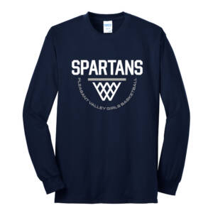 PV Girls Basketball Unisex Long Sleeve Core Blend T Shirt – Navy