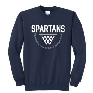 PV Girls Basketball Unisex Core Fleece Crewneck Sweatshirt – Navy