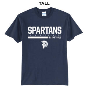 PV Girls Basketball  Tall Core Blend short Sleeve T Shirts – Navy