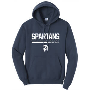 PV Girls Basketball Unisex Classic Core weight Cozy Pullover Hooded Sweatshirt – Navy