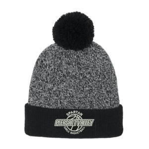PV Girls Basketball Sport Tek Halftime Heather Pom Beanie – Black