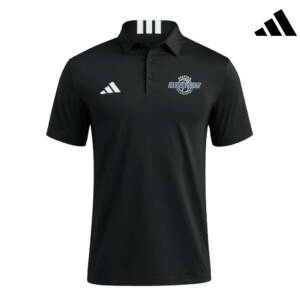 PV Girls Basketball Adidas 3 Stripe short sleeve Polo Black