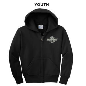 PV Girls Basketball Youth core fleece full zip hooded sweatshirt – JetBlack