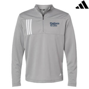 Platform Elite VB Adidas 3 Stripes Double Knit 1/4 zip pullover – GreyThreeWhite