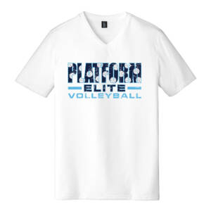 Platform Elite VB District Made Mens Perfect Tri V Neck Tee – White