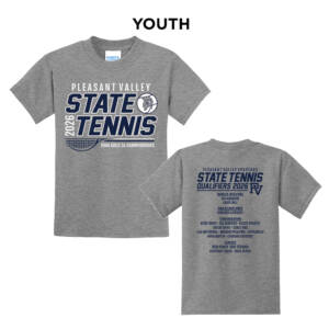 PV Girls State Tennis Youth Short Sleeve Tee-Athletic Heather