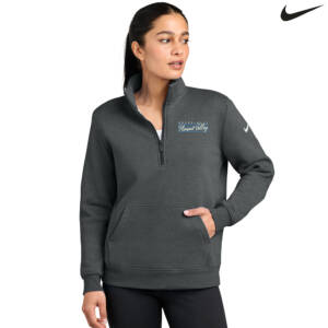 PV Thunder BB Nike Ladies Club Fleece Sleeve Swoosh 1/2 Zip – Charcoal heather