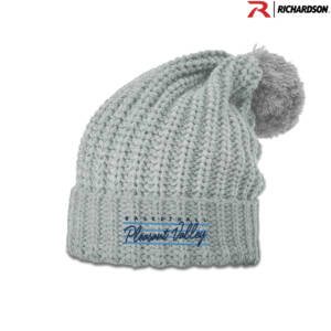 PV Thunder BB Richardson Chunk Cable Beanie with Cuff and Pom-Heather Grey