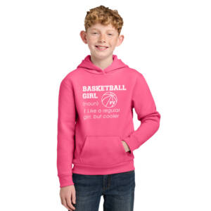PV Thunder BB Youth Easy Fleece Pullover Hooded Sweatshirt-Neon Pink