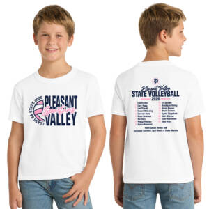 PV State Volleyball Youth Short Sleeve Tee-White