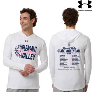 PV State Volleyball Under Armour Mens Team Vanish Performance Hoodie-White