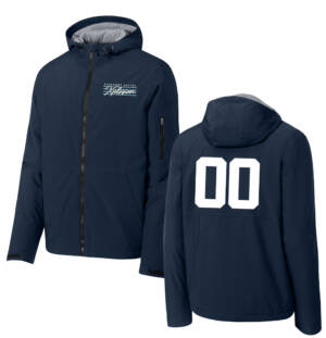 PVX Sport-Tek Men Waterproof Insulated full zip hooded Jacket-Navy