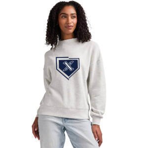 PVX Charles River Women’s Willow Mock Neck Sweatshirt – OatmealHeather