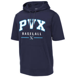 PVX Sport-Tek Sport-Wick Fleece Short Sleeve Hooded Pullover-Navy